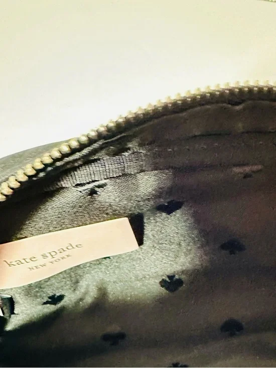 Kate Spade Pencil/Makeup/Change Bag Navy BLK Beige Abstract Flowers NWT - Picture 7 of 9